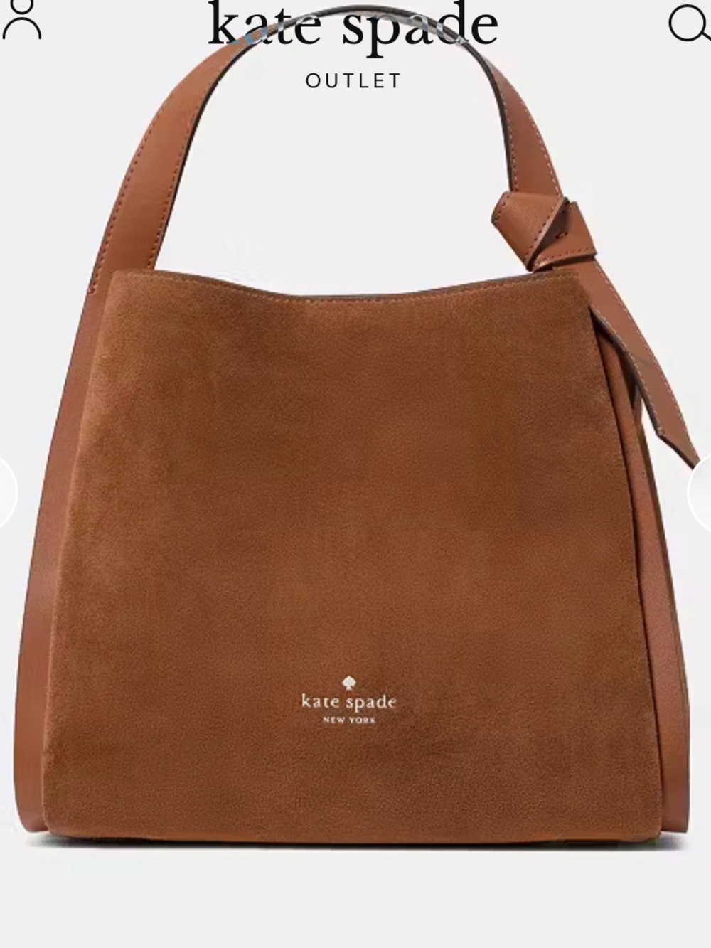 Kate Spade KNOTT Suede Shoulder Crossbody Bag in Warm Gingerbread Brown NWT